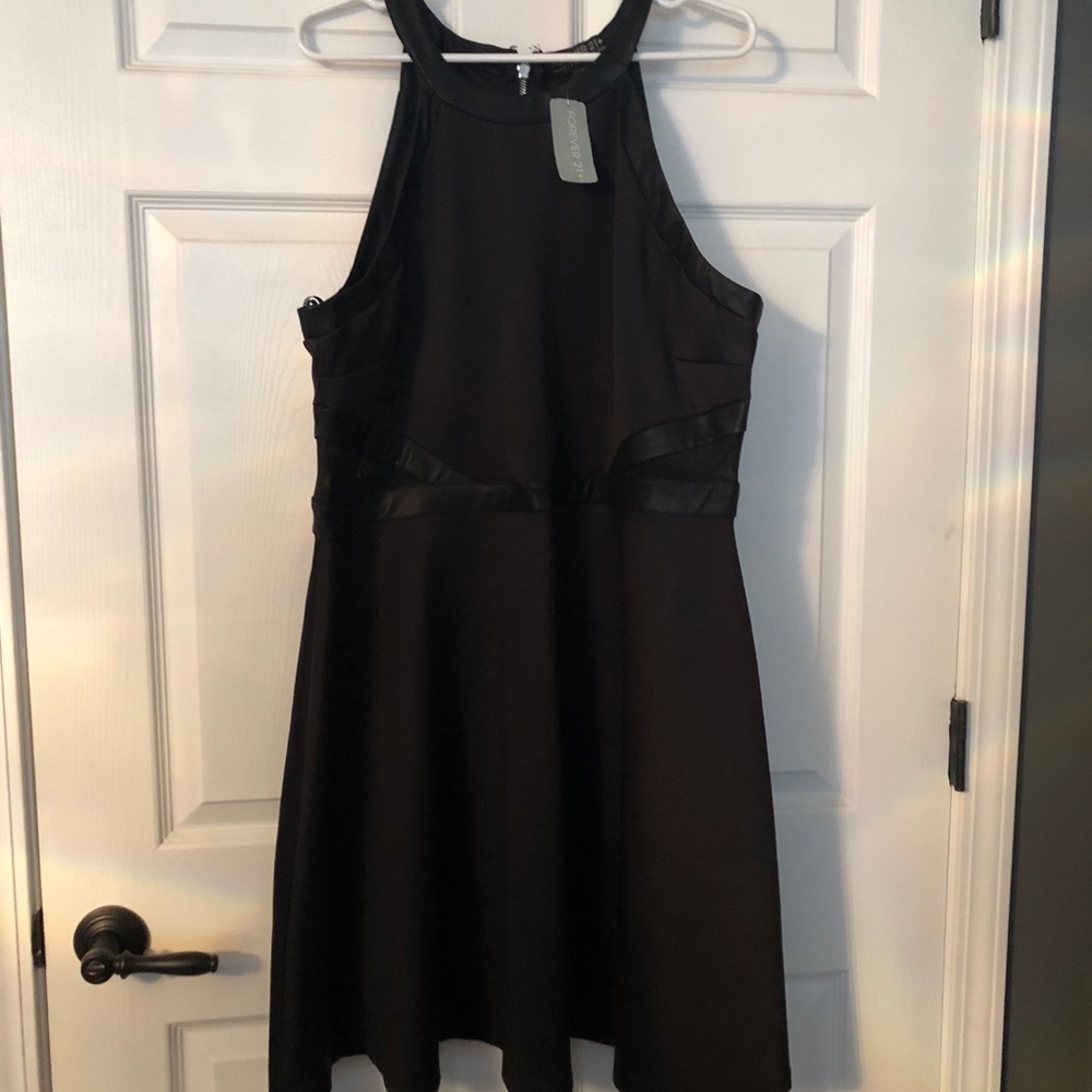 3X Forever21 Faux Leather/Inset Dress